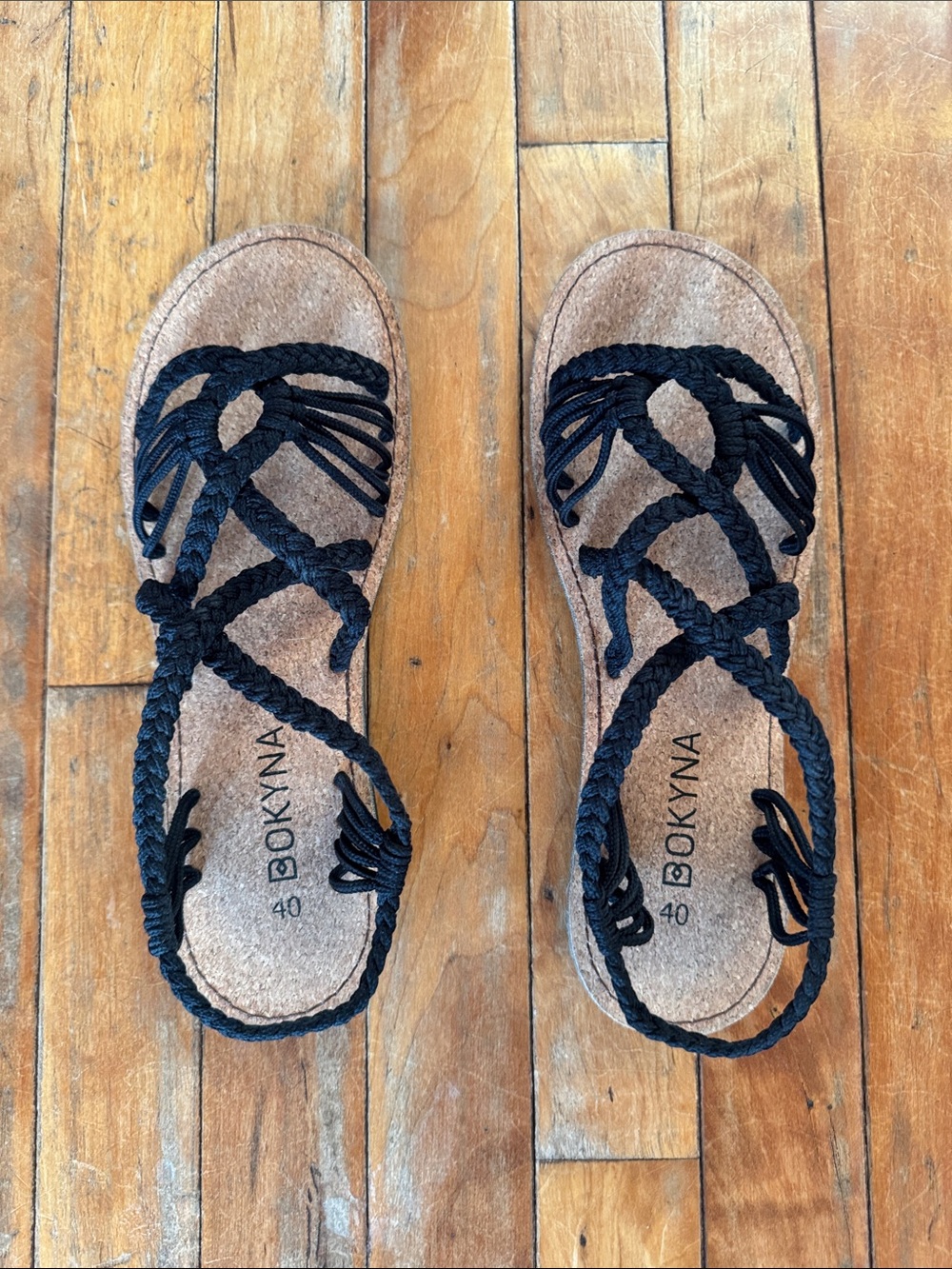 Bokyna Freedom Black Braided Women's Sandals